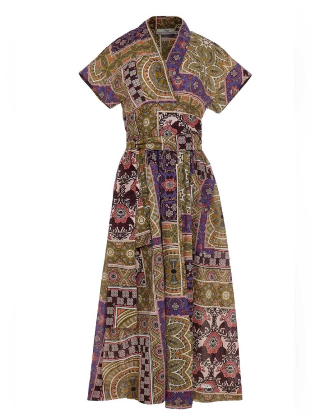 Devotion Twins Boho Patchwork Wrap Maxi Dress in Multicolor